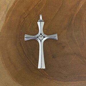 RETIRED James Avery Large Serenity Cross Pendant, Sterling Silver